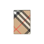 BURBERRY 經典格紋塗層帆布4名片夾/卡片夾_展示品 (沙色)