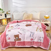 新款加厚雙面絨毛毯棉被150*200CM(冬被/保暖毛毯/毛毯/蓋毯/棉被/加大毛毯/暖暖被) 愛心貓粉