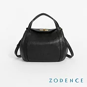 ZODENCE LUCY義大利植鞣革手提斜背燈籠包 深邃黑