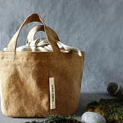 濁河良品 | 撞色便當袋野餐袋 - 花栗鼠-焦糖棕