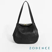 ZODENCE LUCY義大利植鞣革肩背燈籠包  深邃黑