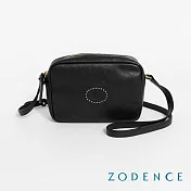 ZODENCE HAN義大利植鞣革方型斜背小包  深邃黑