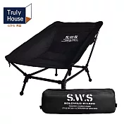 【Truly House】戶外鋁合金躺平椅  露營椅 摺疊椅 戶外椅(兩色任選) 黑色