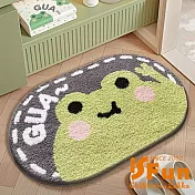 【iSFun】橢圓絨毛 腳踏防滑吸水地墊40x60cm/大臉萌蛙 大臉萌蛙