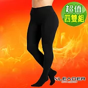 【Leader X】台灣製 鋅石墨烯提臀顯瘦熱塑襪 刷毛保暖PRO款 (超值四雙組)