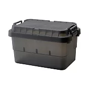 RISU｜【二代】TRUNK CARGO 可堆疊多功能耐重收納箱50L(半透明) 透明黑