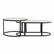 IDEA-輕奢雙層圓潤岩板茶几組