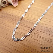 ☆§海洋盒子§☆女用短鍊.閃亮菱形設計S925純銀單鍊項鍊.白金色