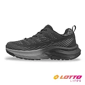 【LOTTO 義大利】男 寬楦 野徒CT-360防潑水越野跑鞋- 25.5cm 黑/灰