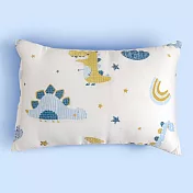 《Embrace英柏絲》 100%天絲x純棉 加大兒童水洗枕38x55cm 3D透氣枕芯 幼稚園午睡枕 告別滿頭汗 布套可拆洗 媽媽社團推薦 單入-小小恐龍-大童枕