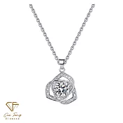 【CF鑽飾】項鍊《白茶花語》莫桑鑽1克拉純銀鑽墜 白金色