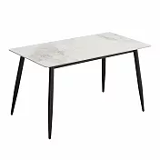 IDEA-輕奢花紋圓角岩板長方餐桌(兩款可選.運費另計) 香奈兒白