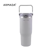 【ARMADA】伍厚杯 不鏽鋼雙飲 900ml ( 提把 / 直飲吸飲設計 ) 靜謐冷灰