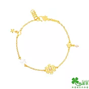 幸運草金飾 冰雪綺境黃金/水晶石手鍊