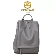 【ZENDAR】台灣總代理 限量1折 頂級超柔軟小牛皮後背包 瑪雅系列 全新專櫃展示品(大象灰)