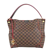 LV Caissa 棋盤格塗層帆布手提/肩背包_展示品 (棕色/櫻桃紅)
