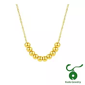 【Kuder Jewelry】黃金上身富貴加分~1+1愛的串連項鍊/10粒/買黃金項鍊送玫瑰花朵香氛禮盒一件 45cm 10粒