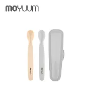 MOYUUM 韓國 白金矽膠 兒童湯匙(2入/組) -  米色+灰色