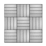 【Meric Garden】環保防水防腐拼接塑木地板6入/組_19款任選 直條紋灰白色