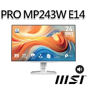 msi微星 PRO MP243W E14 23.8吋 白 平面螢幕 (23.8＂/1920x1080/16:9/144Hz/喇叭/白)