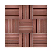 【Meric Garden】環保防水防腐拼接塑木地板36入/組_19款任選 直條紋茶色