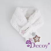 【Decoy】可愛星點 純色仿兔毛交叉脖圍圍巾/顏色可選 白色