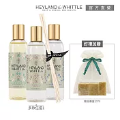 【H&W 英倫薇朶】迎賓香氛環保補充限定組(補充精油+擴香棒組 贈甜橙切邊皂) #葡萄柚綠茶