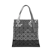 ISSEY MIYAKE BAO BAO PRISM 7X7 拼接色亮面手提包 (深灰x黑色)