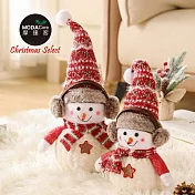摩達客-超萌聖誕雪人毛氈擺飾(小)單入_交換禮物耶誕派對 紅色款
