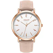 JULIUS 聚利時 最初計時 皮革經典文青腕錶 JA-1017(九色/37.5mm) 奶霜杏