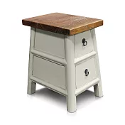 【C’est Chic】小洋樓實木雙抽方凳-幅33cm-3色可選 風化白