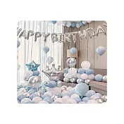 BESTHOT 生日派對金屬配色皇冠套裝  水藍白