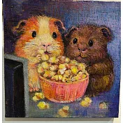 【玲廊滿藝】黑輪-今晚一起追劇30x30cm