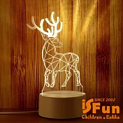 【iSFun】3D實木 立體雕刻療癒造型夜燈/鹿 鹿