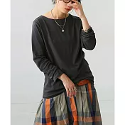 日本Antiqua｜小臉船型領｜純棉舒適｜滑順高品質｜不皺易打理｜簡約長袖｜經典百搭 XL 碳灰XL