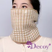 【Decoy】時尚千鳥格 雙層加厚針織百搭圍脖套/顏色可選 卡其