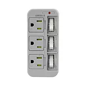 【KINYO】3P高溫斷電3開3插分接器 GI-333 水泥灰