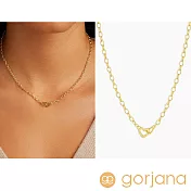 GORJANA 方形金色項鍊 愛心鎖扣項鍊 迷你款 Parker Heart Mini