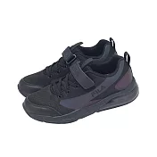 Fila 慢跑鞋 J402Z 中大童鞋 黑 氣墊 魔鬼氈 緩震 運動鞋 3J402Z069