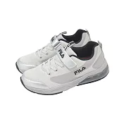 Fila 慢跑鞋 J402Z 大童鞋 銀 黑 氣墊 魔鬼氈 緩震 運動鞋 3J402Z880