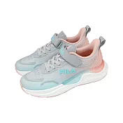 Fila 慢跑鞋 J411A 大童 女鞋 藍 粉紅 魔鬼氈 運動鞋 3J411A453