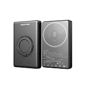 Canpower 防爆超薄三合一固態行動電源 10000mAh 台灣製造 196g 磁吸可充手錶耳機 鋁合金旋轉支架 有wh、ccc標示 黑 色