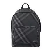 BURBERRY Grid格紋尼龍後背包 (炭灰色)