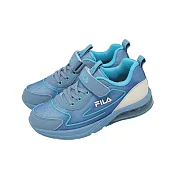 Fila 慢跑鞋 J827Z 中大童 小朋友 藍 米白 魔鬼氈 運動鞋 斐樂 2J827Z361