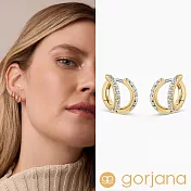 GORJANA 極簡鑲鑽 扭轉C形耳環 獨特雙層設計 免打多耳洞 Shimmer Double