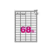 華麗牌 阿波羅 A4 電腦列印標籤 68格 1000張入 / 箱 WL-9668-1K