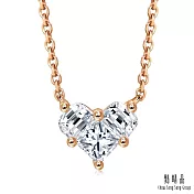 【點睛品】Lady Heart 15分 甜美心形 18K玫瑰金鑽石項鍊