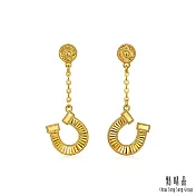 【點睛品】炫彩馬蹄鐵 黃金耳環_計價黃金(一對)