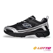 【LOTTO 義大利】男 寬楦 1973R 復古慢跑鞋- 25.5cm 黑/銀