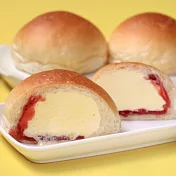 【美食村】草莓雙餡爆漿麵包(10入/500g/包) 7個工作天內出貨